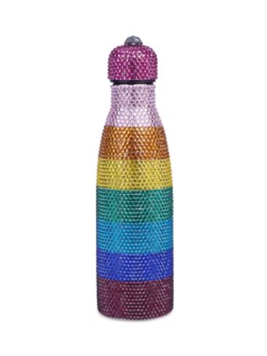 NWT Kurt Geiger London Bedazzled Crystal Quench Bottle 17oz Rainbow Charm 2 avai - Picture 2 of 10